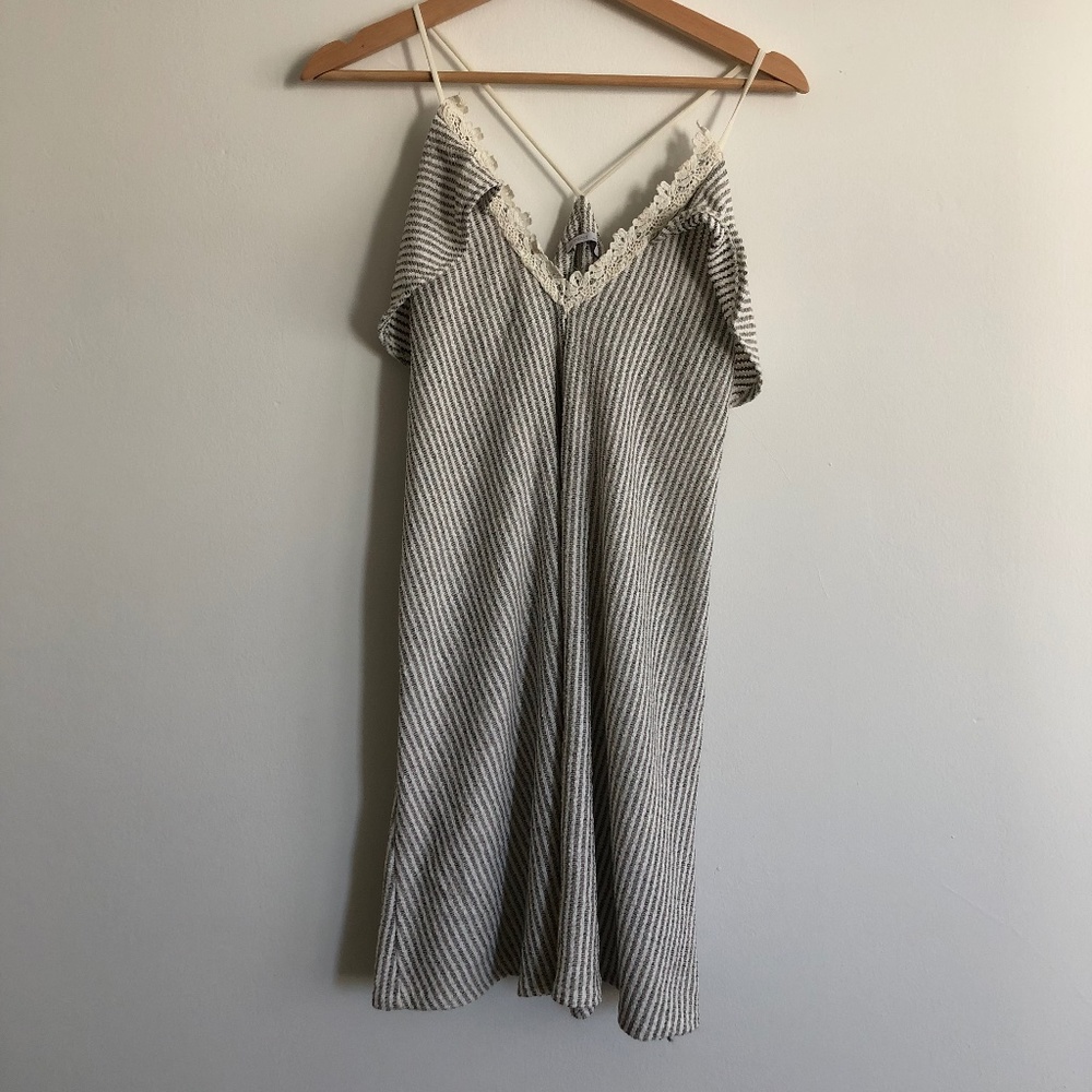 Zara Stripped Knitted Crochet Summer Dress SMALL